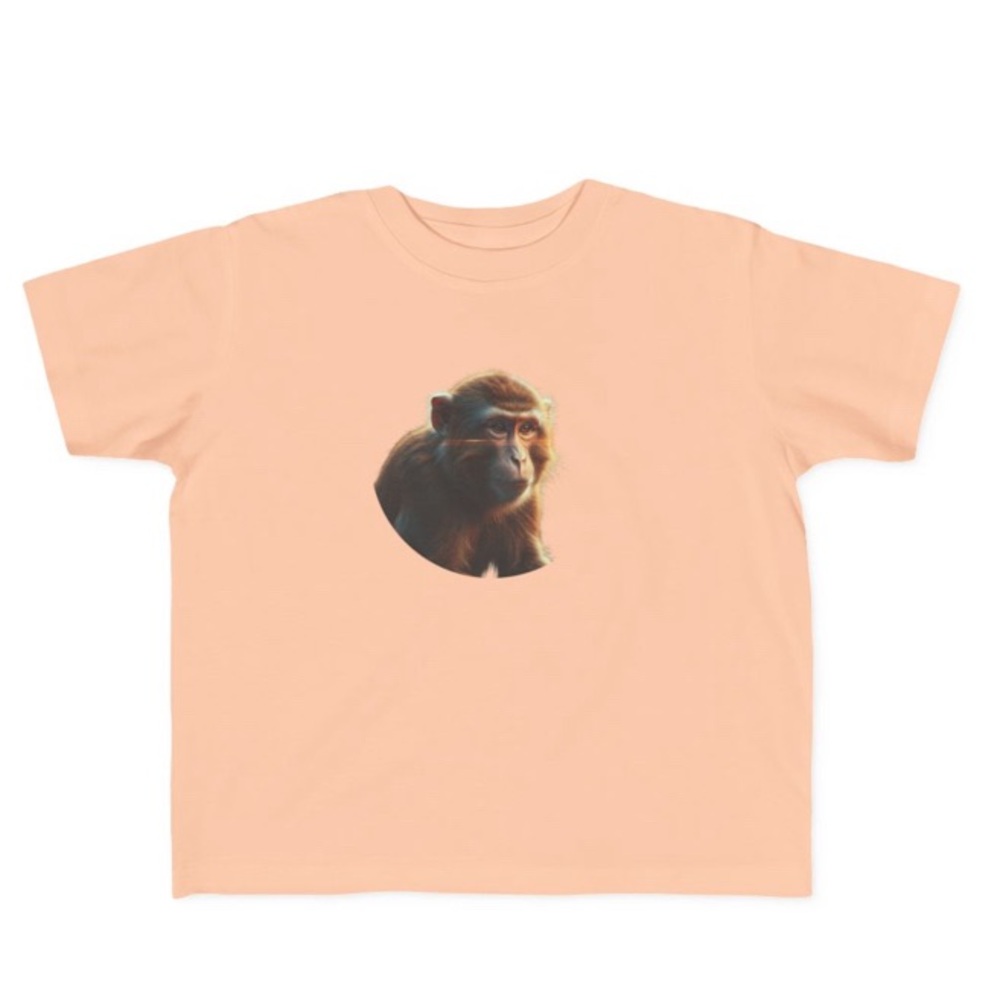 Peach Monkey Graphic Kids T-Shirt